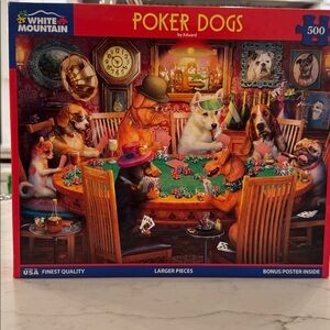 White Mountain Poker Dogs 500-Piece Jigsaw Puzzle